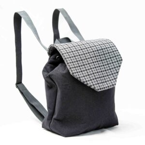 Rucksack „City“ Grau Kariert